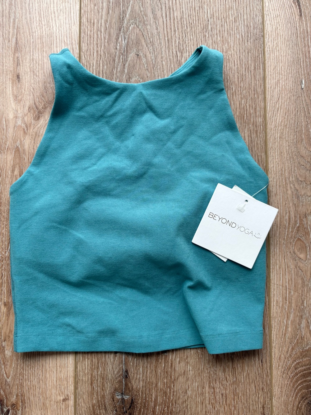 Beyond Yoga Teal High-Neck Cropped Tank - Women's